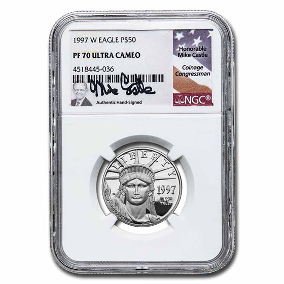 1997-W 1/2 oz Platinum Eagle PF-70 NGC (Castle Signed) 1997-W 1/2 oz Platinum Eagle PF-70 NGC (Castle Signed)